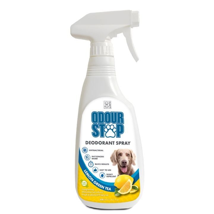 10117099 M-Pets Odour Stop Deodorant Spray Lemon Green Tea Limonlu Yeşil Çaylı Koku Giderici Sprey 500Ml