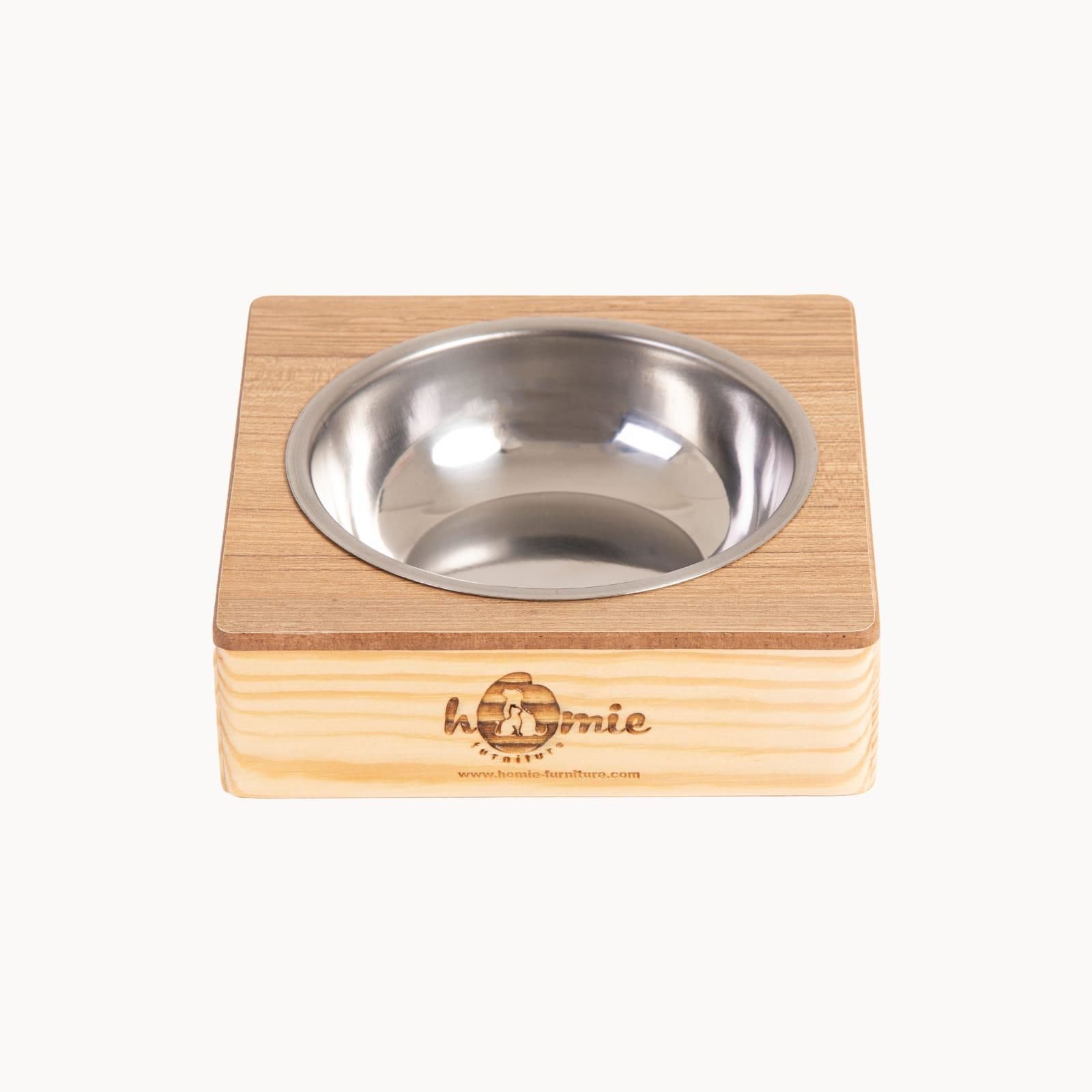 H004 - Homie Ahşap Tekli Mama Kabı