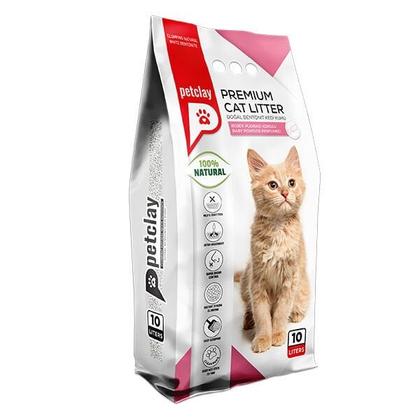 PET05 PETCLAY BEBEK PUDRALI BENTONİT KEDİ KUMU 10 LT