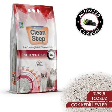 MULTI CAT GRİ AKTİF KARBONLU ÇOKLU KEDİLER İÇİN DOĞAL KEDİ KUMU 10 Lt