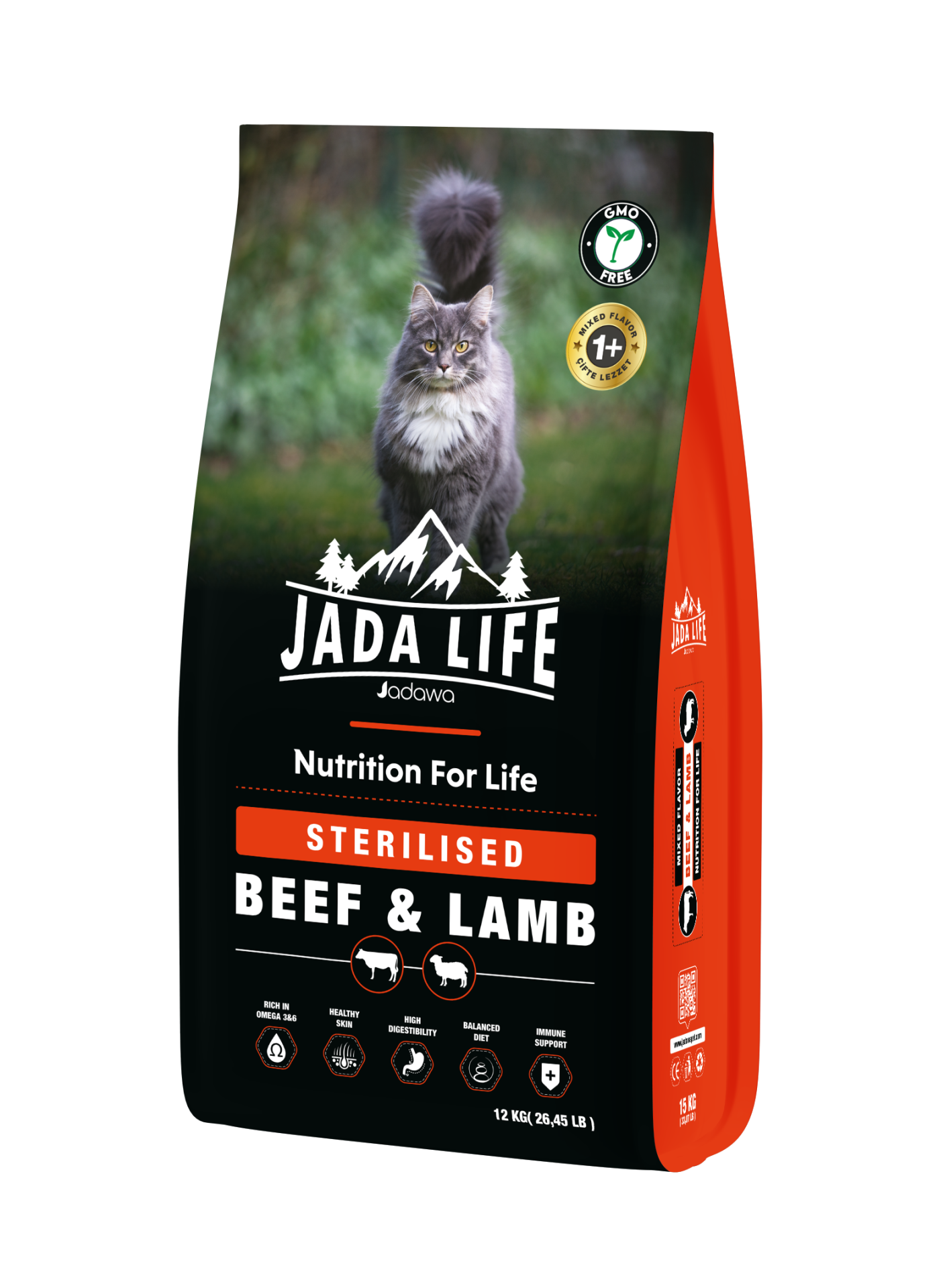 JADAWA YETİŞKİN KISIR KUZU & BİFTEK KEDİ MAMASI 12 KG