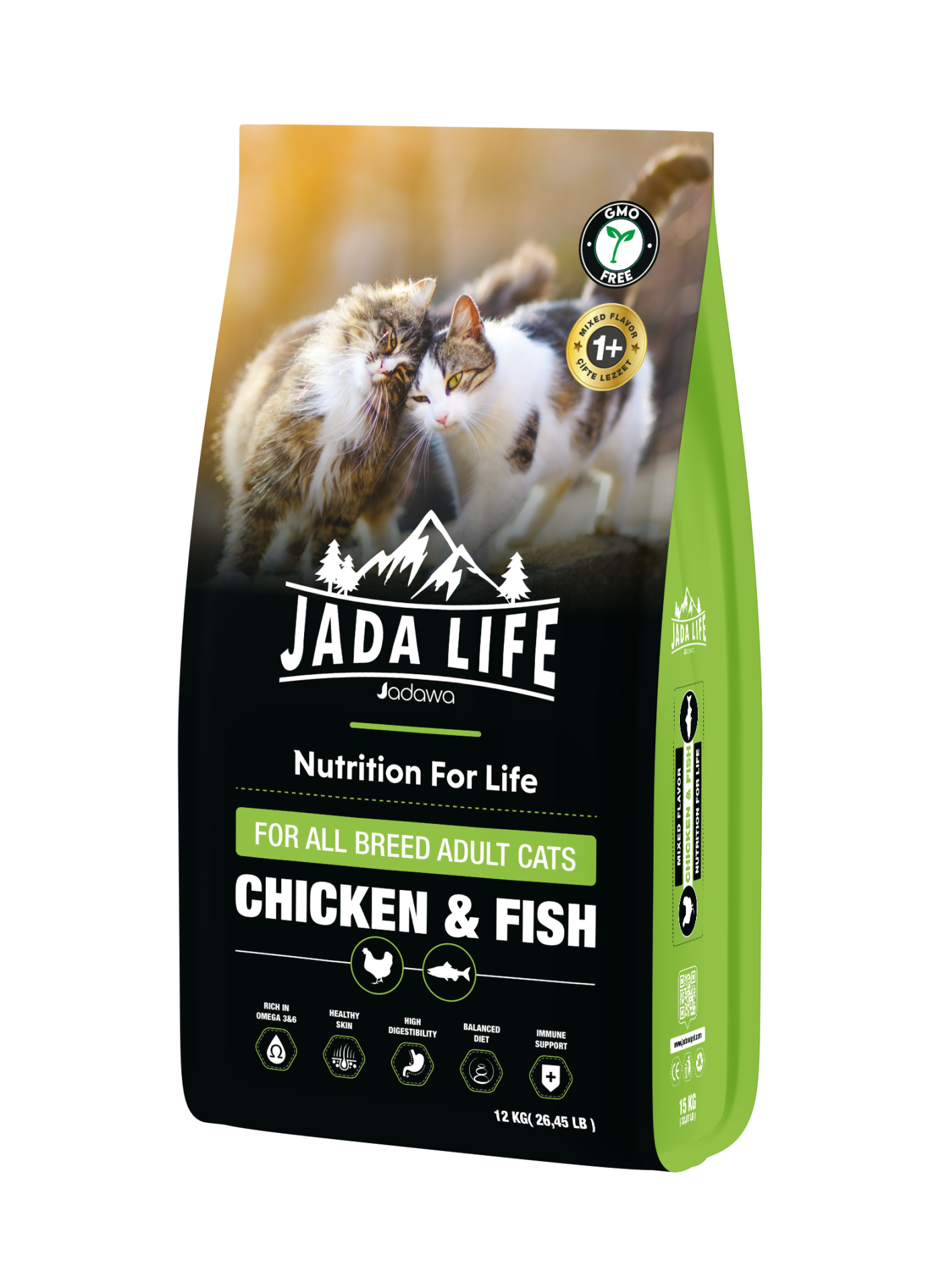 JADAWA YETİŞKİN TAVUK & BALIK KEDİ MAMASI 12 KG